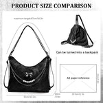 PALAY Hobo Bag for Women with Convertible Backpack Design and Black PU Material | Stylish Shoulder Tote