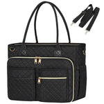 PALAY Tote Bag for Women with 15.6 inch Laptop Compartment featuring Quilted Design and Nylon Material | Ideal for Office and College