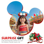 PALAY Moana Princess Hairband for Girls with Red Sequin Bow and Cute Mouse Ears | Party Accessory