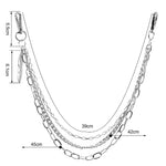 PALAY Pants Chain with Clip Fastening for Punk Dancer and Biker Style | 60–80cm Silver Metal