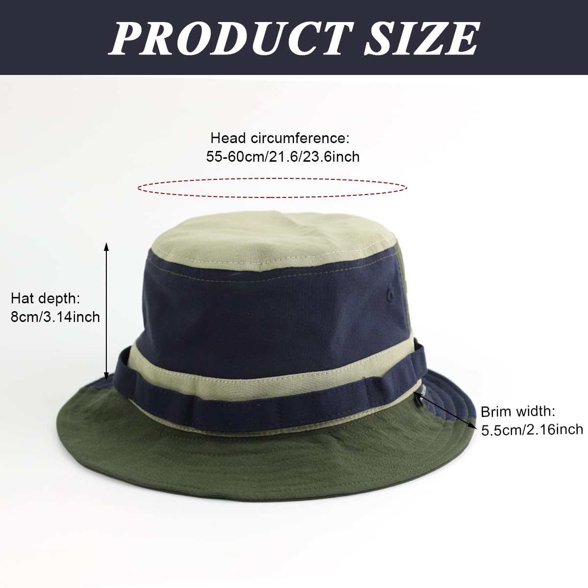 PALAY Polyester Bucket Hat for Women with Adjustable Chin Cord 54–58cm | Quick Dry Sun Protection