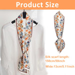 PALAY Women Silk Scarf for Suits and Blazers featuring 59 in Long Floral Design | 2 PCS