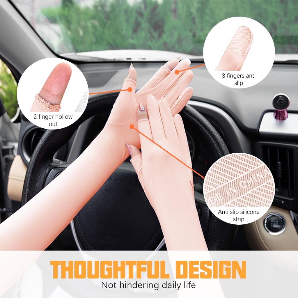 PALAY Sun Protection Gloves for Riding and Driving with Non Slip Touch Screen | 3PCS