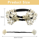 PALAY Juda Hair Bun Accessories for Women with Hidden Wire & White Floral Rhinestones | Quick Bun Maker for Daily and Party Hairstyles