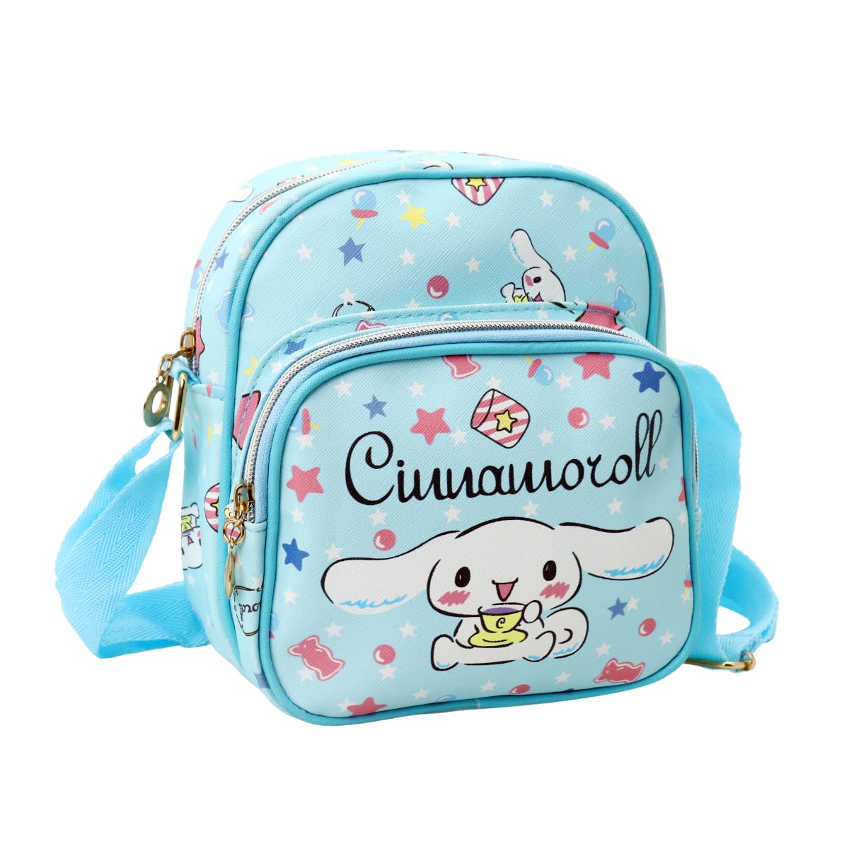 PALAY® Cinnamoroll Crossbody Bag for Girls Kawaii Cinnamoroll Shoulder Bag Small PU Sling Bag with Removable Shoulder Strap Crossbody Bag Christmas Gift for Girls Birdthday Gift, 18x10x20cm