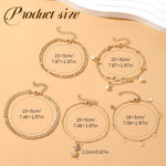 PALAY® Tobilleras bañadas en oro de 14 quilates para mujer, impermeables, pulseras de tobillo para mujer, pulseras de tobillo de eslabones cubanos de espiga para mujer, juego de tobilleras