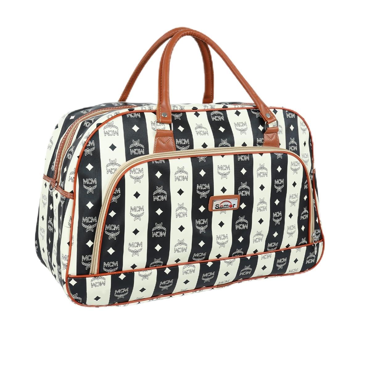 PALAY Duffle Bag for Travel with Main and Small Compartments in Waterproof PU Leather Black