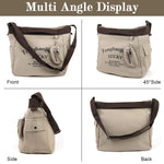 PALAY Canvas Bag for Women featuring zip closure and coin bag | 30x17x30cm khaki tote