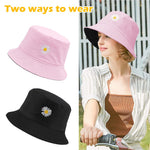 PALAY Bucket Hat for Girls and Women featuring Reversible Design with Cotton Daisy Print | Foldable Sun Cap for Beach and Outdoor Use