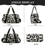 PALAY Travel Bag for Weekend and Gym Use with Detachable Strap and Waterproof Oxford Cloth | 46x28x17cm Cow Print Duffel