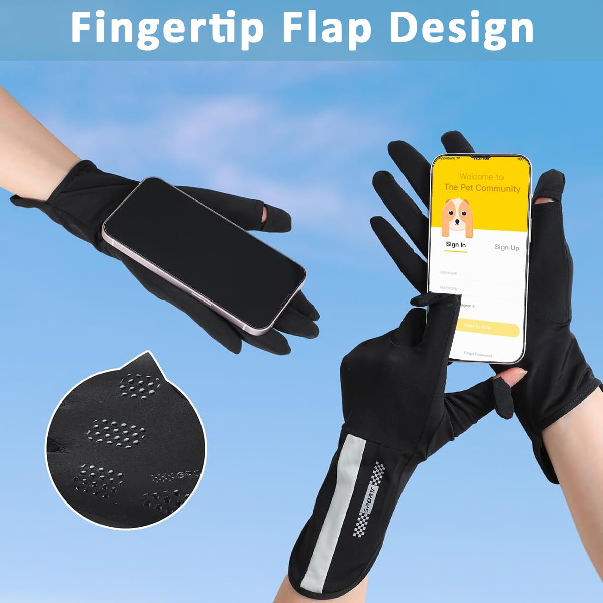 PALAY Driving Gloves for Women with UV Protection and Open Finger Ice Silk Design | 3PCS