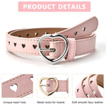 PALAY Kids Belt for Girls featuring 100cm PU Leather Heart Buckle Design in Black & Brown | Ages 6-12