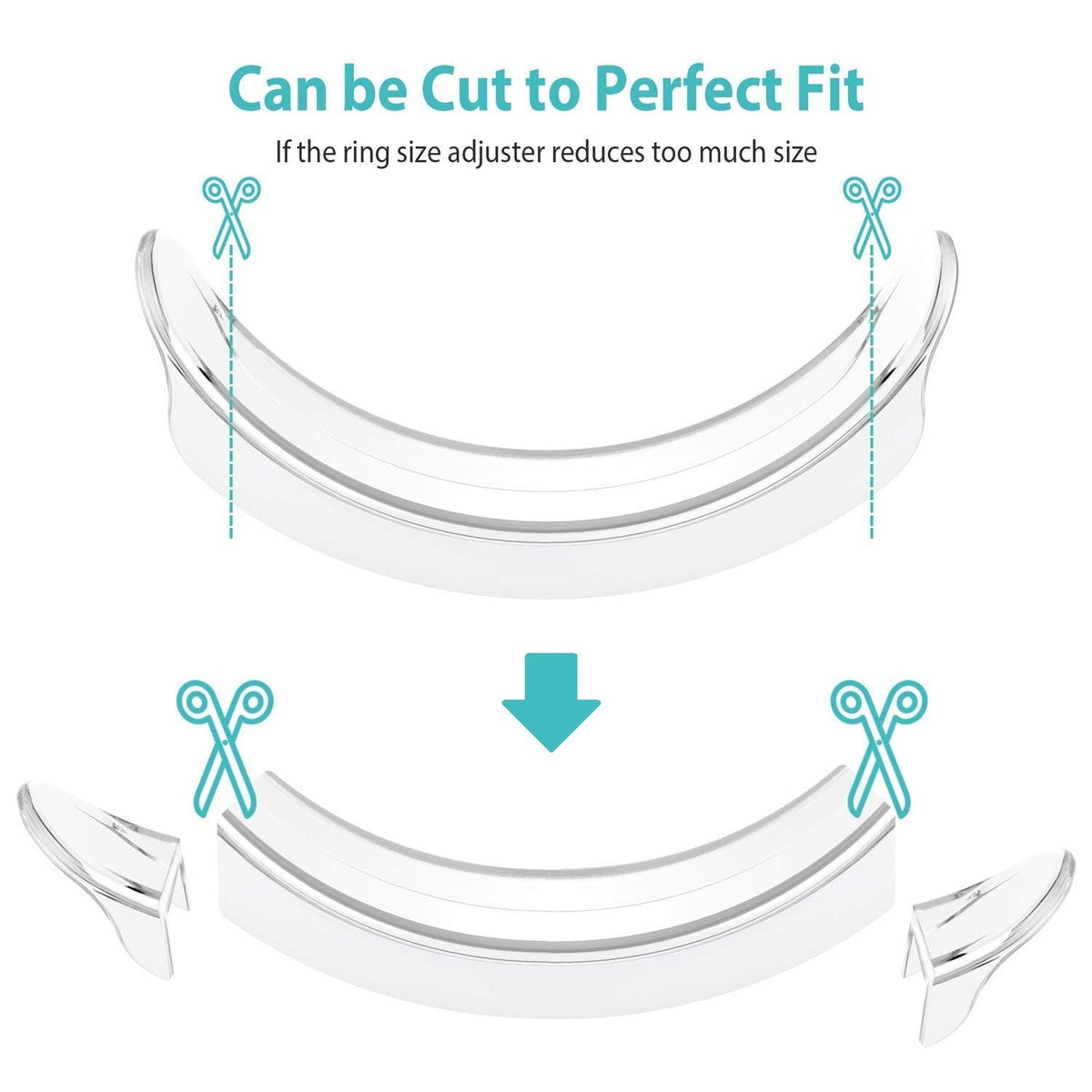 PALAY Invisible Ring Size Adjuster for Loose Rings with 8 Sizes and Soft Silicone Fit | Unisex