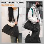 PALAY Women Gym Bag for Travel and Fitness with Shoe Compartment | Waterproof Nylon Black