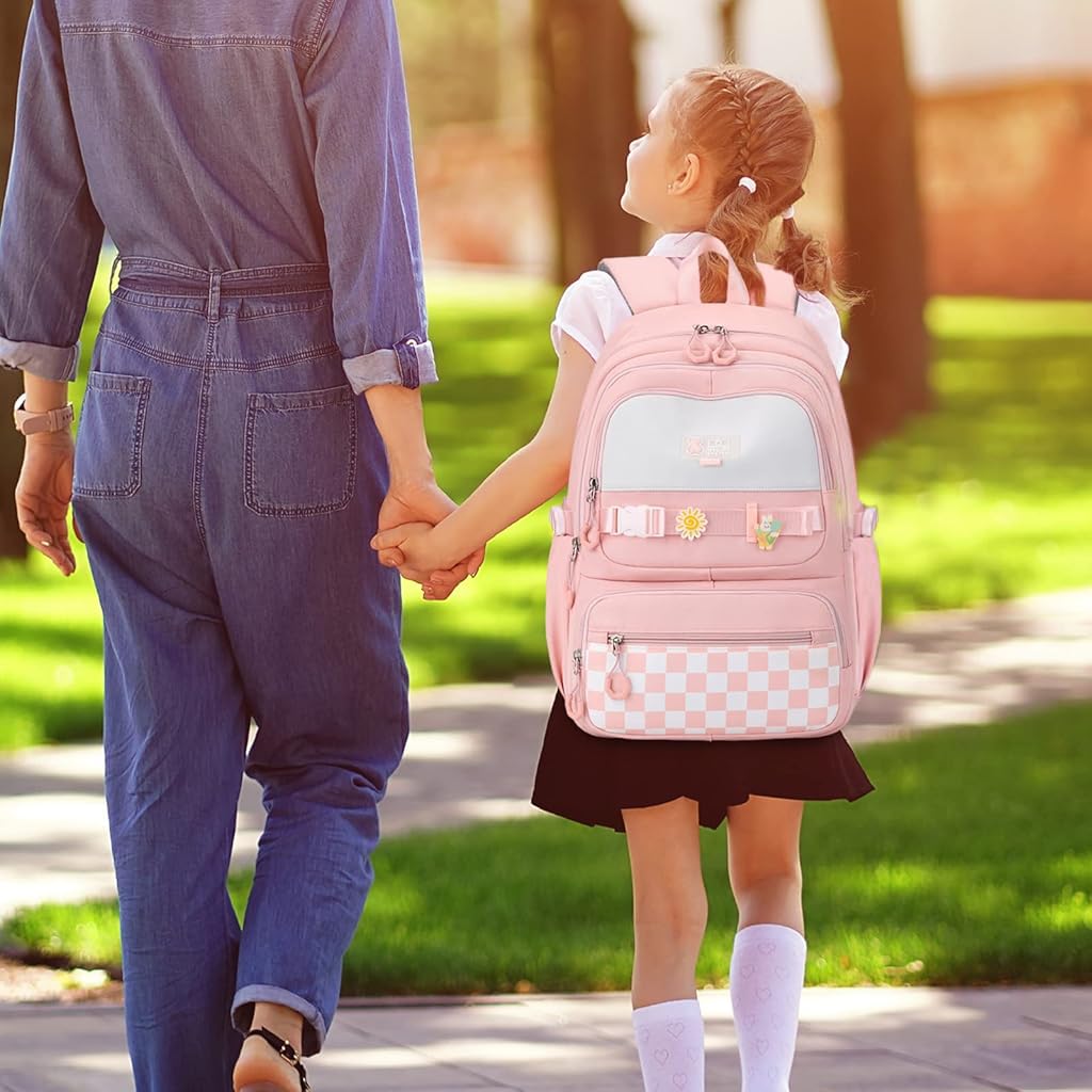 PALAY School Backpack for Students with 15.6 in Laptop Compartment and Padded Straps | Waterproof Oxford Cloth Design for Girls