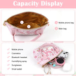 PALAY Hand Bag Small Tote for Girls with Removable Strap and Pink Melody Design | PU Leather