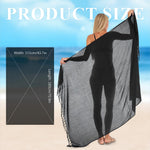 PALAY Women Beach Cover Up for Beach and Pool with Tassel Edge 70.87x43.31 in Cotton