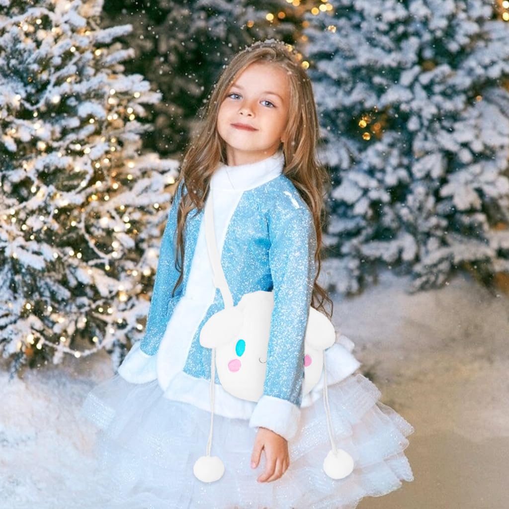 PALAY Cinnamoroll Plush Tote Bag with Drawstring Closure for Girls | Soft Plush Purse