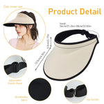 PALAY® Sun Hats for Women Wide Brim Cap Beach Hat for Women Cool Ice Silk Sun Visor Summer Hats for Women UV Protection Lightweight UPF 50+ Non-crease Foldable Sport Hat for Running, Golfing, Tennis