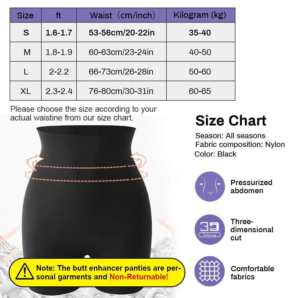 PALAY Womens Padded Underwear for Butt Lifting with 3D Hip Pads and High Waist Design | 26–28 in Fit