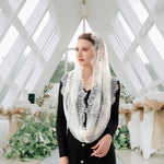 PALAY® Spanish Style Lace Traditional Vintage Inspired Infinity Shape Mantilla Veil Latin