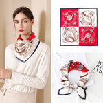 PALAY® Women Satin Square Scarf Comfy Silk Feeling Scarf for Women Medium Square Satin Square Silk Scarf, 23 × 23 inches (Red)