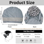 PALAY® Chemo Caps for Women Cotton Stretchy Turban Cap Headwear Head Wrap Flower Skull Cap for Women Cancer Beanie Head Coverings - Grey