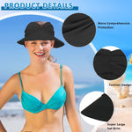 PALAY® Sun Hats for Women Wide Brim Sun Cap Women Sun Visor Hat Baseball Cap Packable Summer Beach Hat for Sports Golf Hiking (Black, UPF 50+ UV Protection)