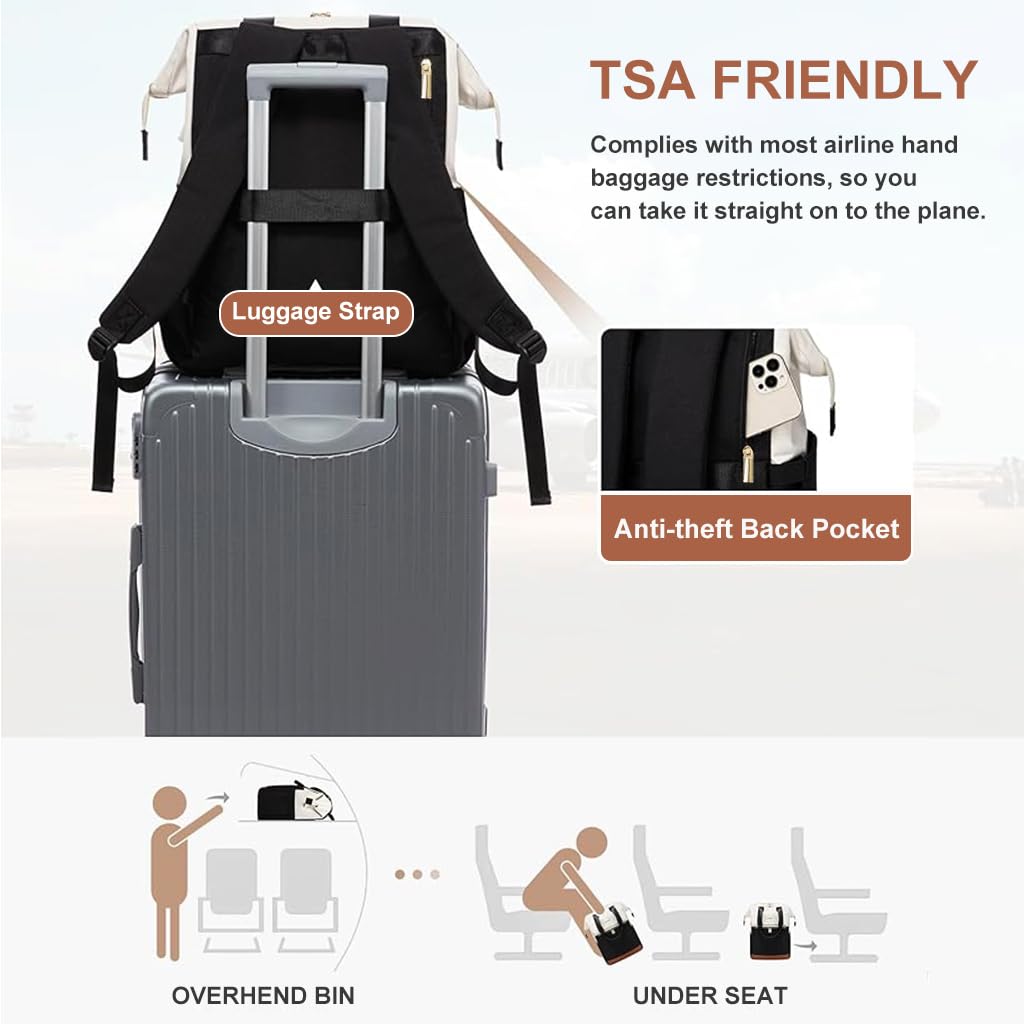 PALAY Laptop Backpack for Women 15.6 Inch with Dual Zipper and Wide Open Design | Oxford Cloth Travel Bag