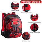 PALAY School Kids Backpack for 6–10 Years with 3D Hard Shell Spider Design and Padded Straps