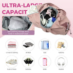 PALAY Women Gym Bag for Travel and Fitness with Shoe Compartment | Waterproof Nylon 2 PCS Pink