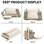 PALAY Women Bag for Everyday Use with Detachable Webbing Strap and Phone Pouch | White PU Crossbody Purse