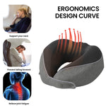 PALAY U Shaped Neck Pillow for Travel and Office with Memory Foam Support | Adjustable Snap Closure