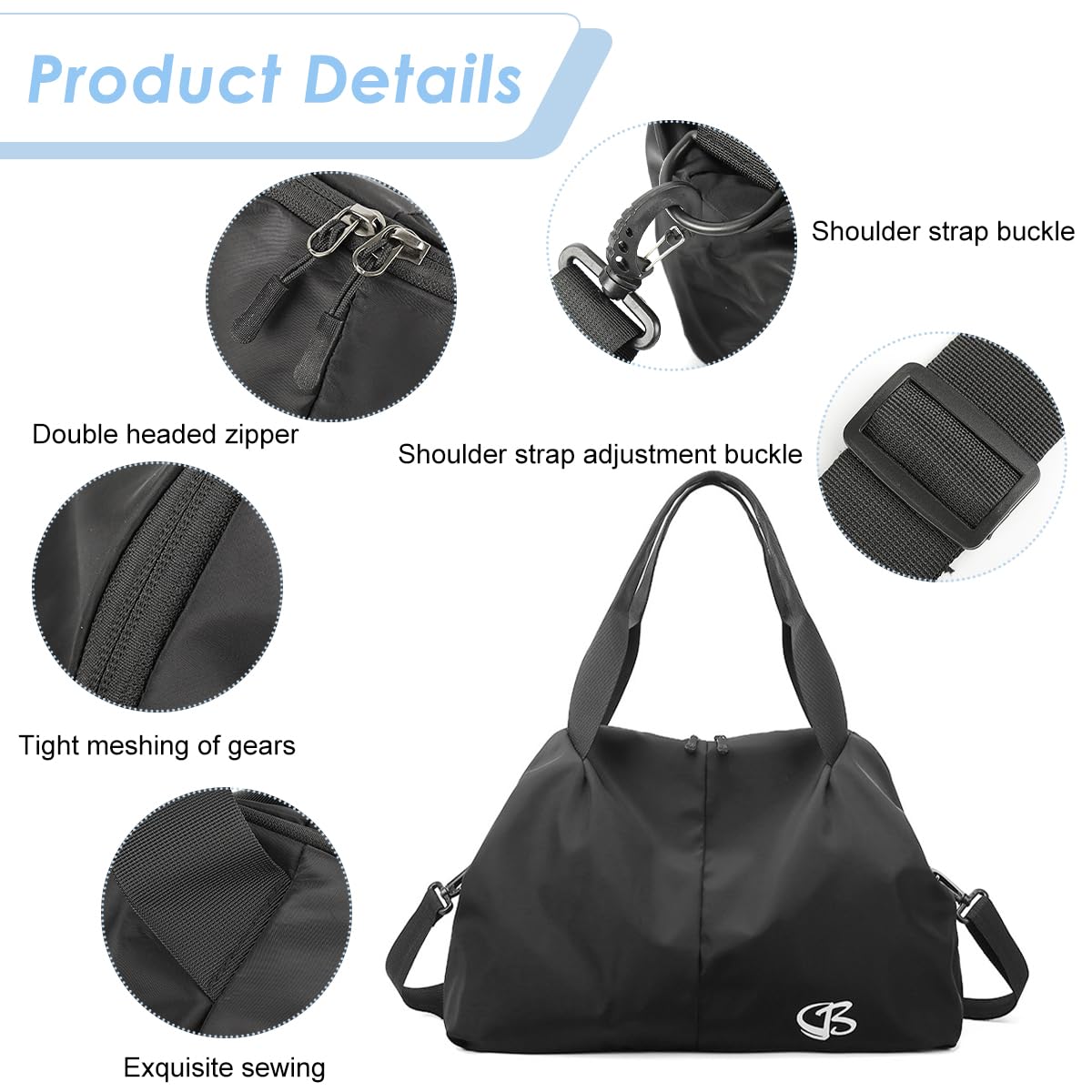 PALAY Gym Tote Bag for Women with Wet Dry Compartment and Waterproof Oxford Cloth