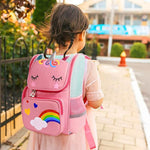 PALAY Girls Unicorn Backpack for School and Travel with Ergonomic Design 35x24x10cm Purple