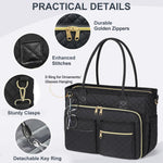 PALAY Tote Bag for Women with 15.6 inch Laptop Compartment featuring Quilted Design and Nylon Material | Ideal for Office and College