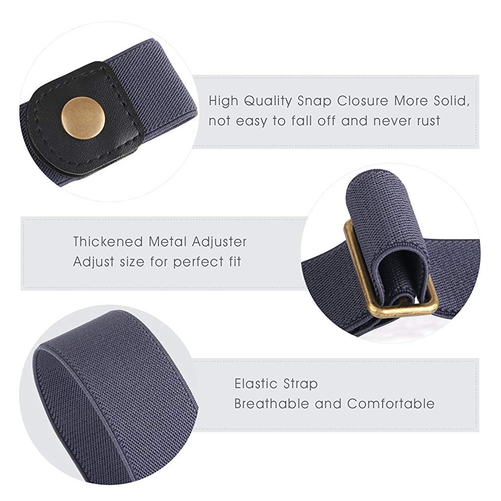 PALAY Buckle Free Belt for Women featuring Adjustable Elastic Design 22–48 in Waist | Dark Blue