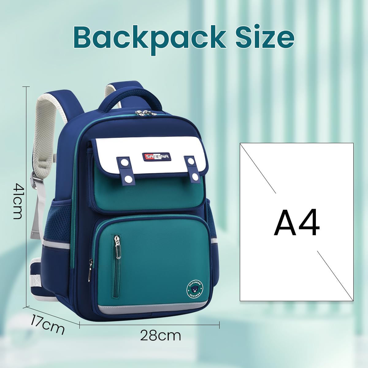 PALAY School Backpack for Kids 5–10 Years with 15.7×11.8×7.1 in Capacity and Ergonomic Padding | Waterproof Oxford Cloth Design