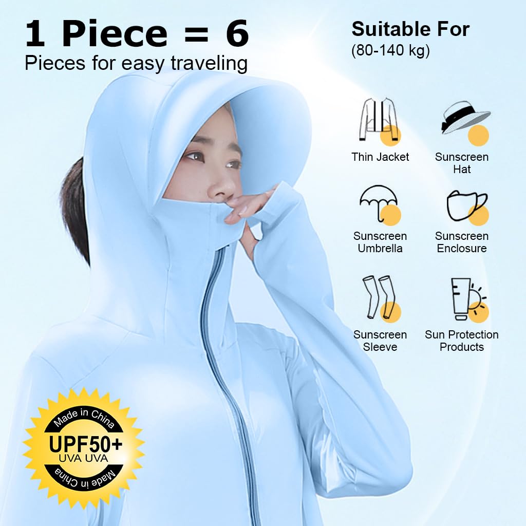 PALAY Womens Sun Protection for Outdoor Activities featuring Dual Zipper & Ice Silk Fabric | UPF50+ Coverage