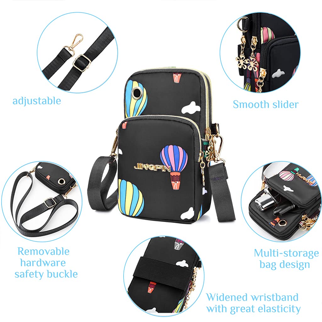 PALAY Small Cross Body Bag with 3 Layer Design and Headphone Port for Girls and Women
