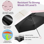 PALAY Mini Sun Umbrella for Travel with 6 Strong Ribs and Rubberized Loop Handle | 2 PCS
