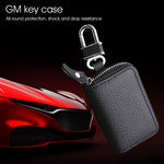 PALAY Car Key Case for Smart Key Fob with O Ring Chain 8 x 5 x 3 cm Genuine Leather Black