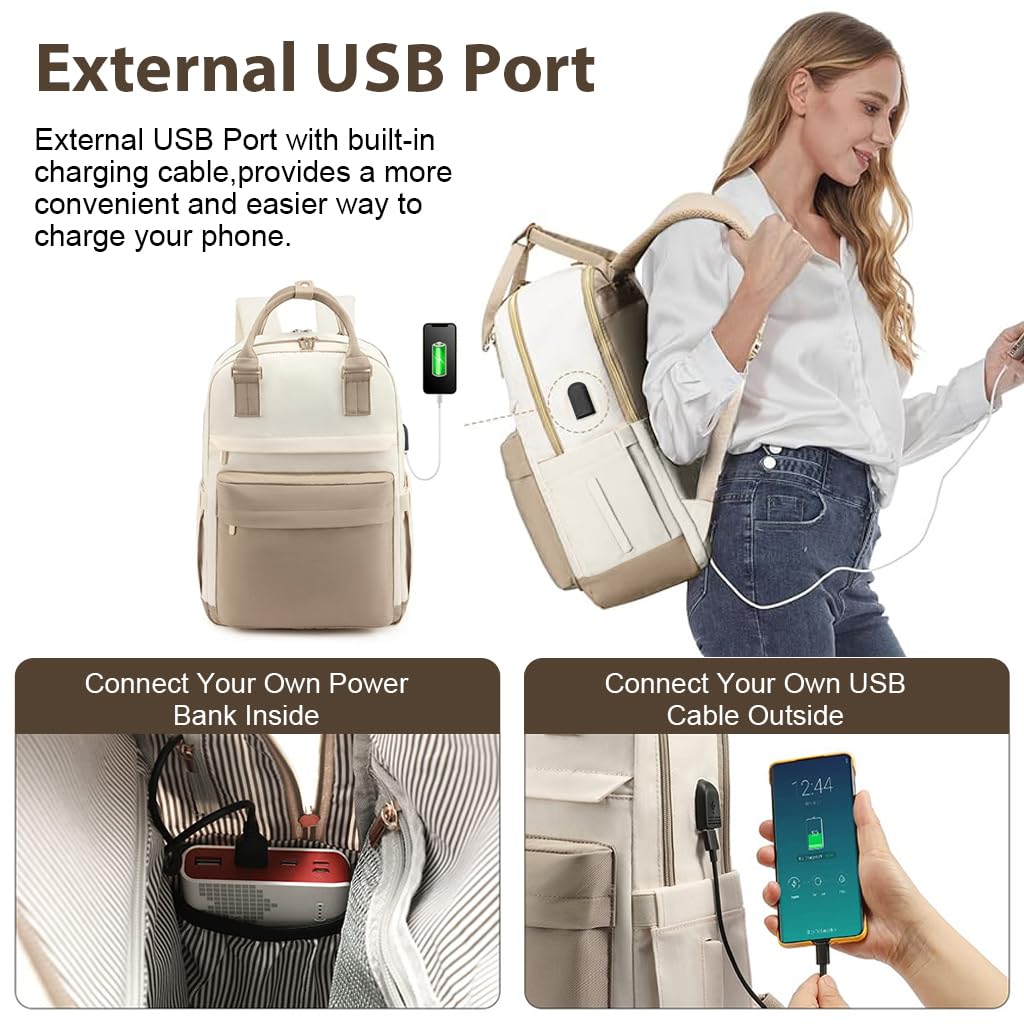 PALAY Laptop Backpack for Travel and School featuring USB Charging Port and Oxford Cloth Design