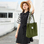 PALAY Tote Bag for Women with Reinforced Handle and L39xW12xH35cm Capacity | Dark Green Corduroy