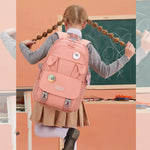 PALAY School Backpack for Girls featuring Bunny Ears and 32x20x43cm Multi Compartment Design | Pink Nylon Laptop Bag for Travel