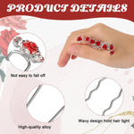 PALAY Flower Hair Accessories for Women with 20 Red Rose Crystal Pins | Elegant Bridal Hair Clips