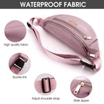 PALAY Waist Bag for Women with 4 Zipper Pockets 11.8×2.36×5.5 in and Adjustable Strap Pink