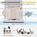 PALAY® Travel Laptop Backpack, 40L Double Layer 15.6 Inch Travel Laptop Backpack Fashion Beige Laptop Backpack Safe Anti-Theft Waterproof Oxford Cloth Laptop Backpack Travel Backpack with Shoe Bag