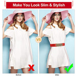 PALAY Women Stretchy Belt for Dress and Blouse featuring Interlocking Buckle 65 in Red