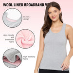 PALAY Thermal Top for Women featuring Fleece Lined Wide Straps in Black | Warm Winter Vest